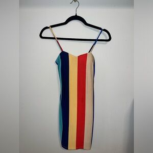 Fashion Nova Colorful Stripes Dress.